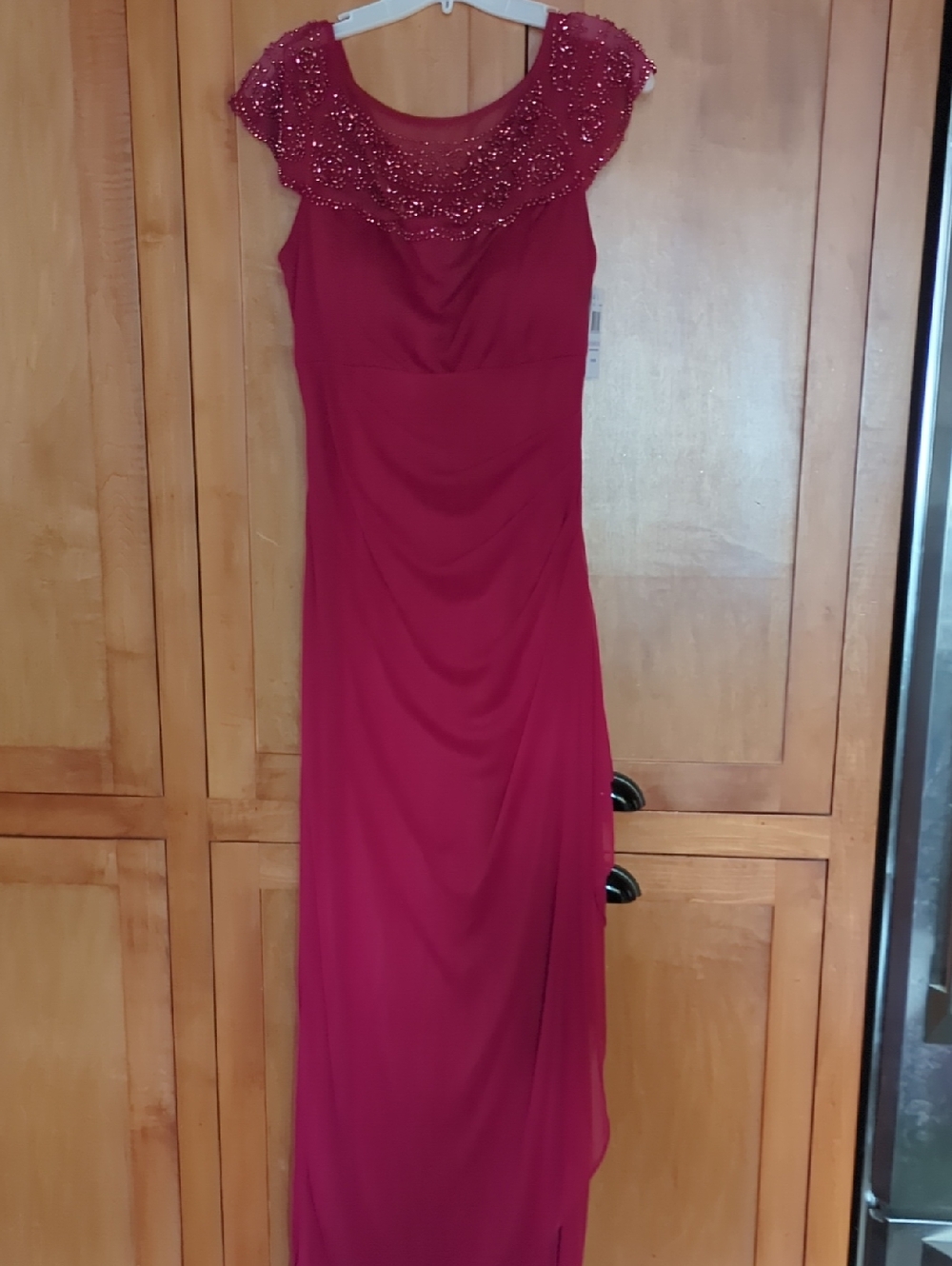 New MSK Red Beaded Neck Formal Dress 6